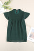 Tiered Sleeve Frilled Neck Dotted Top